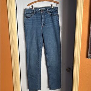 Lands' End Women's Mid-Rise Biyfriend Blue Jeans